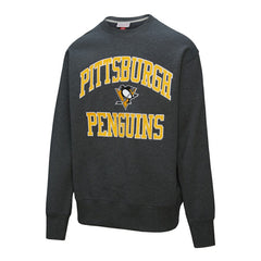 Pittsburgh Penguins Mitchell & Ness Playoff Win Fleece Pullover Sweatshirt - Heather Charcoal - NHL