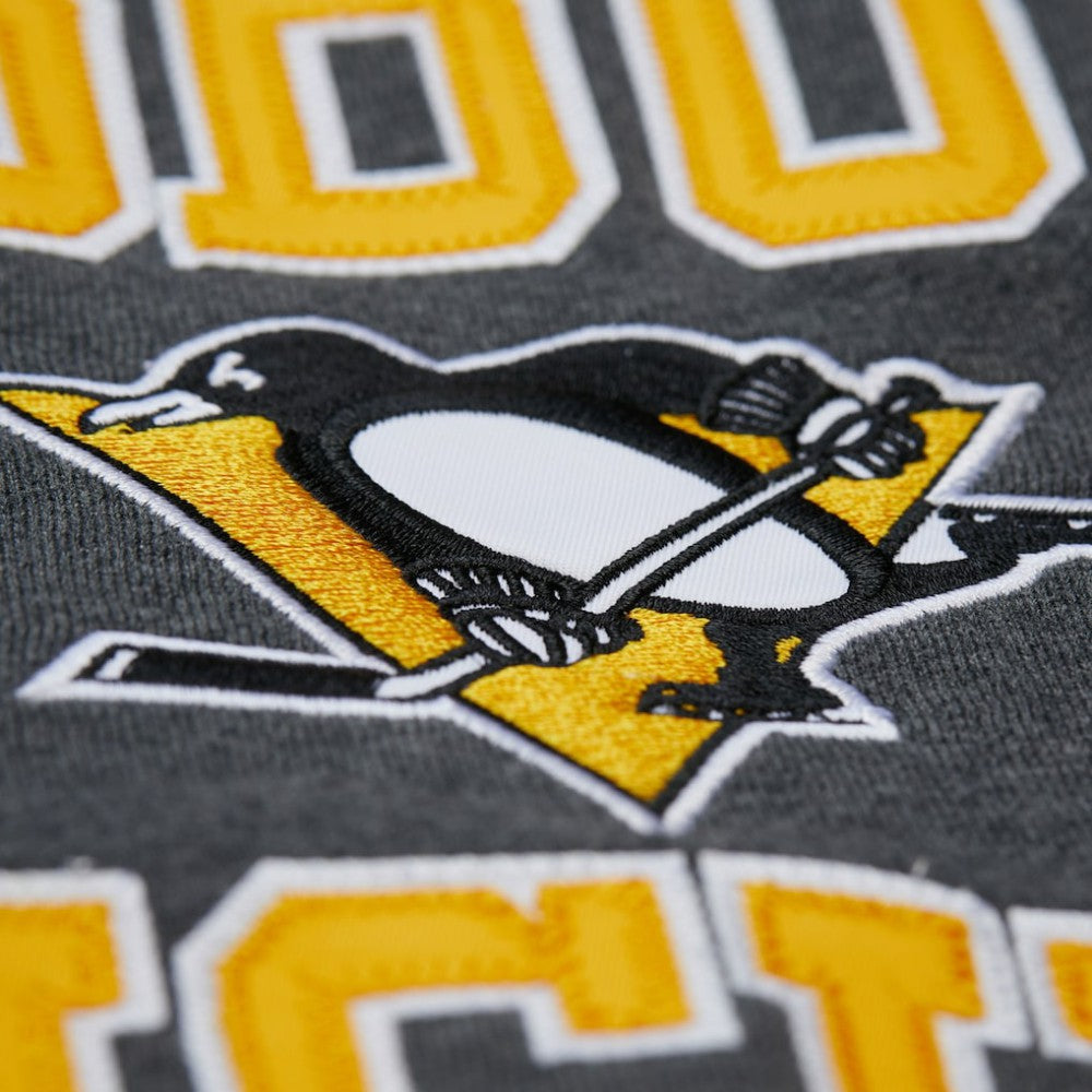 Pittsburgh Penguins Mitchell & Ness Playoff Win Fleece Pullover Sweatshirt - Heather Charcoal - NHL