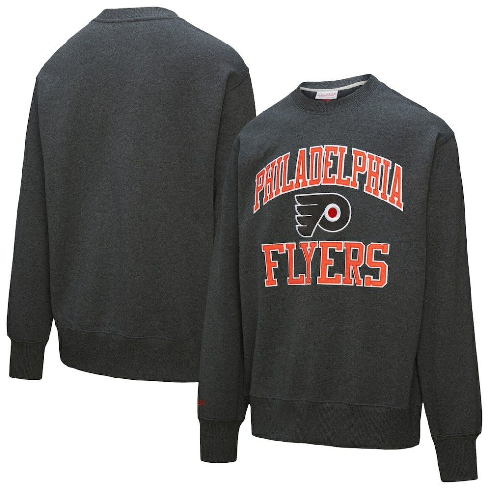 Philadelphia Flyers Mitchell & Ness Playoff Win Fleece Pullover Sweatshirt - Charcoal - NHL