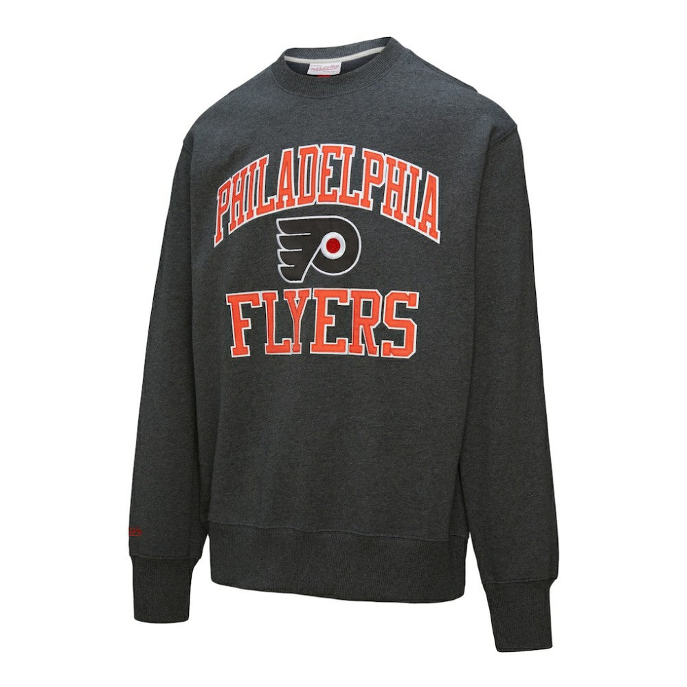 Philadelphia Flyers Mitchell & Ness Playoff Win Fleece Pullover Sweatshirt - Charcoal - NHL