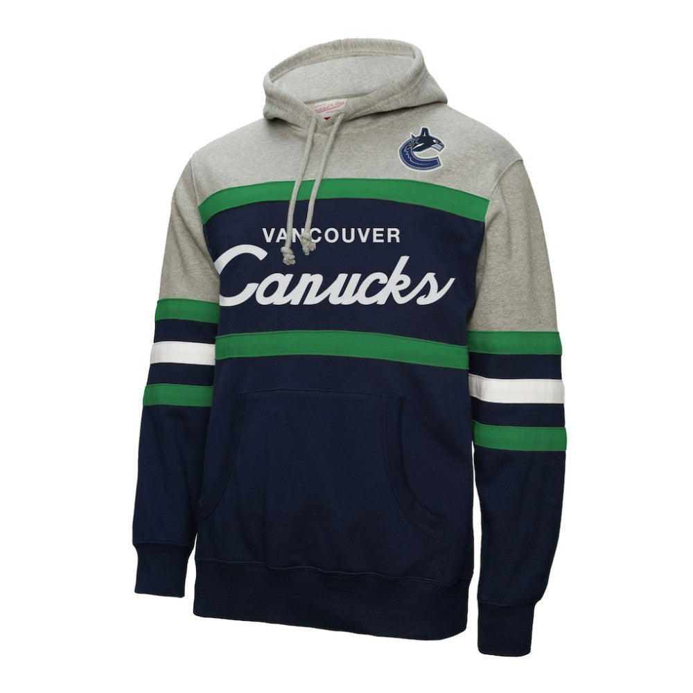 Vancouver Canucks Mitchell & Ness Head Coach Pullover Hoodie - Navy/Gray - NHL