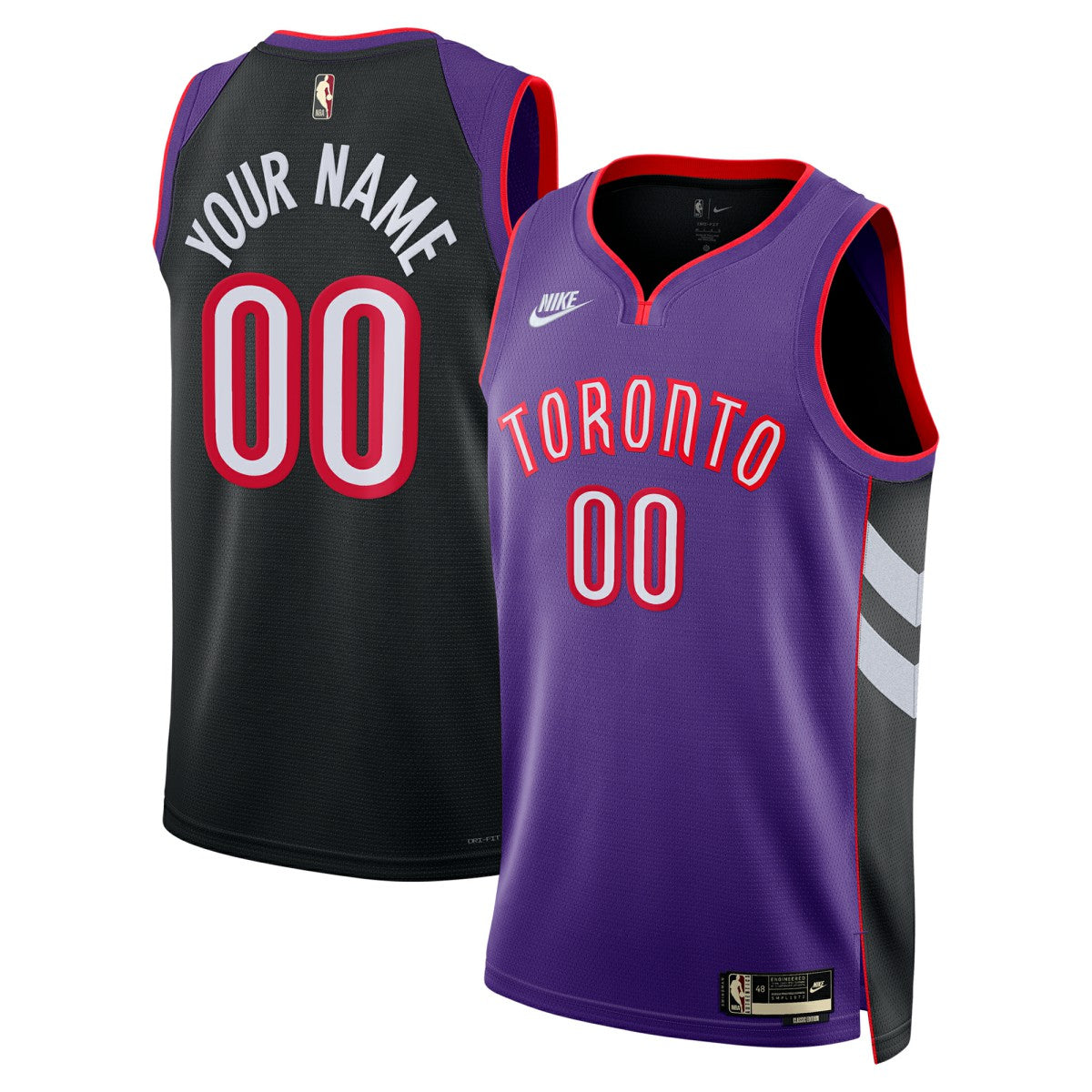Toronto Raptors Unisex Adult Swingman Custom Jersey Classic Edition Purple - NBA