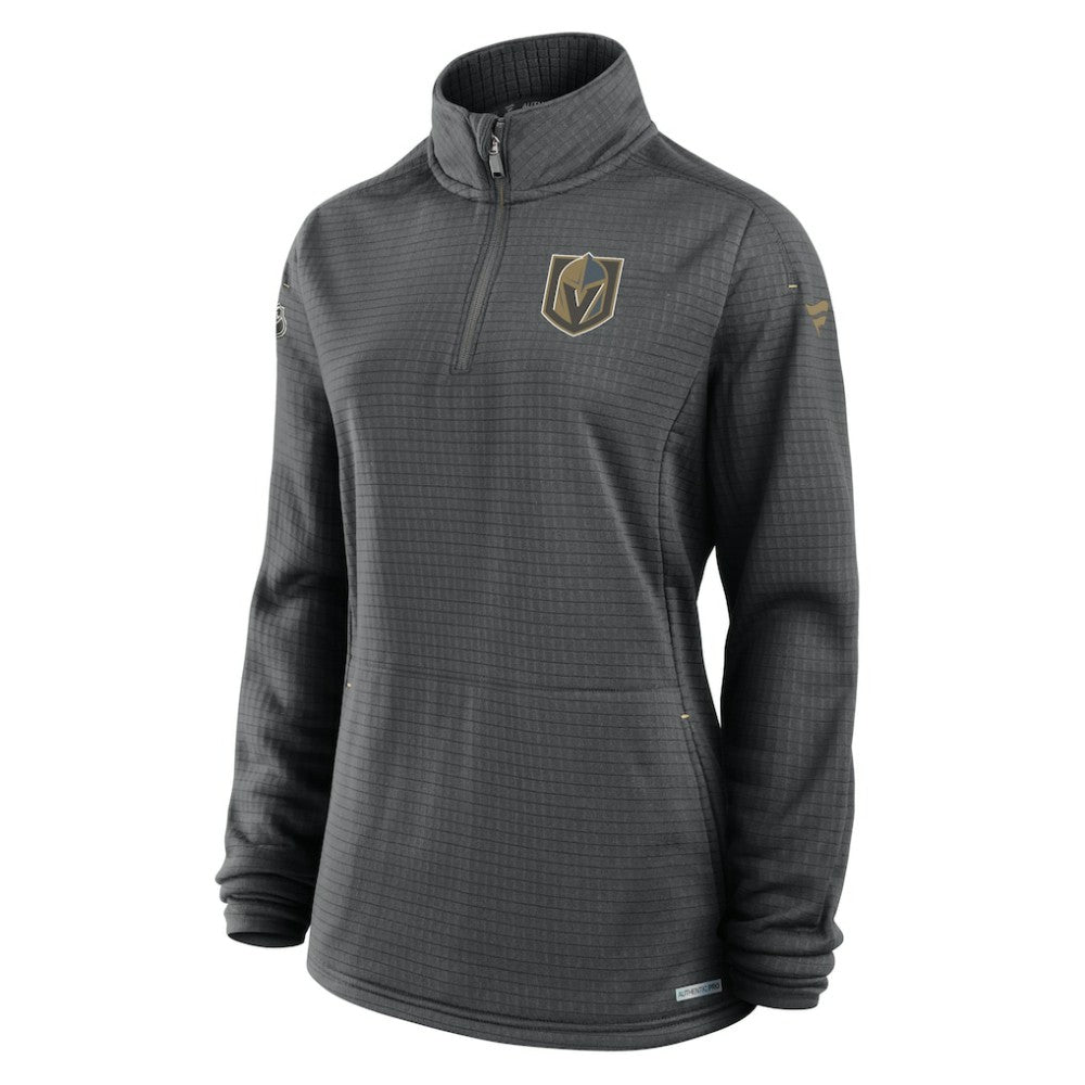 Vegas Golden Knights Fanatics Women's Authentic Pro Rink Quarter-Zip Pullover  - Charcoal - NHL