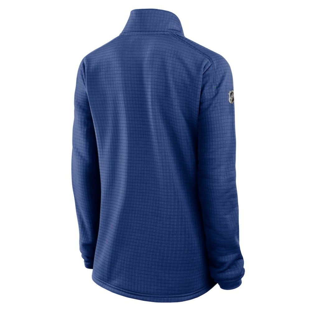Vancouver Canucks Fanatics Women's Authentic Pro Rink Quarter-Zip Pullover  - Blue - NHL