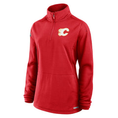 Calgary Flames Fanatics Women's Authentic Pro Rink Quarter-Zip Pullover  - Red - NHL