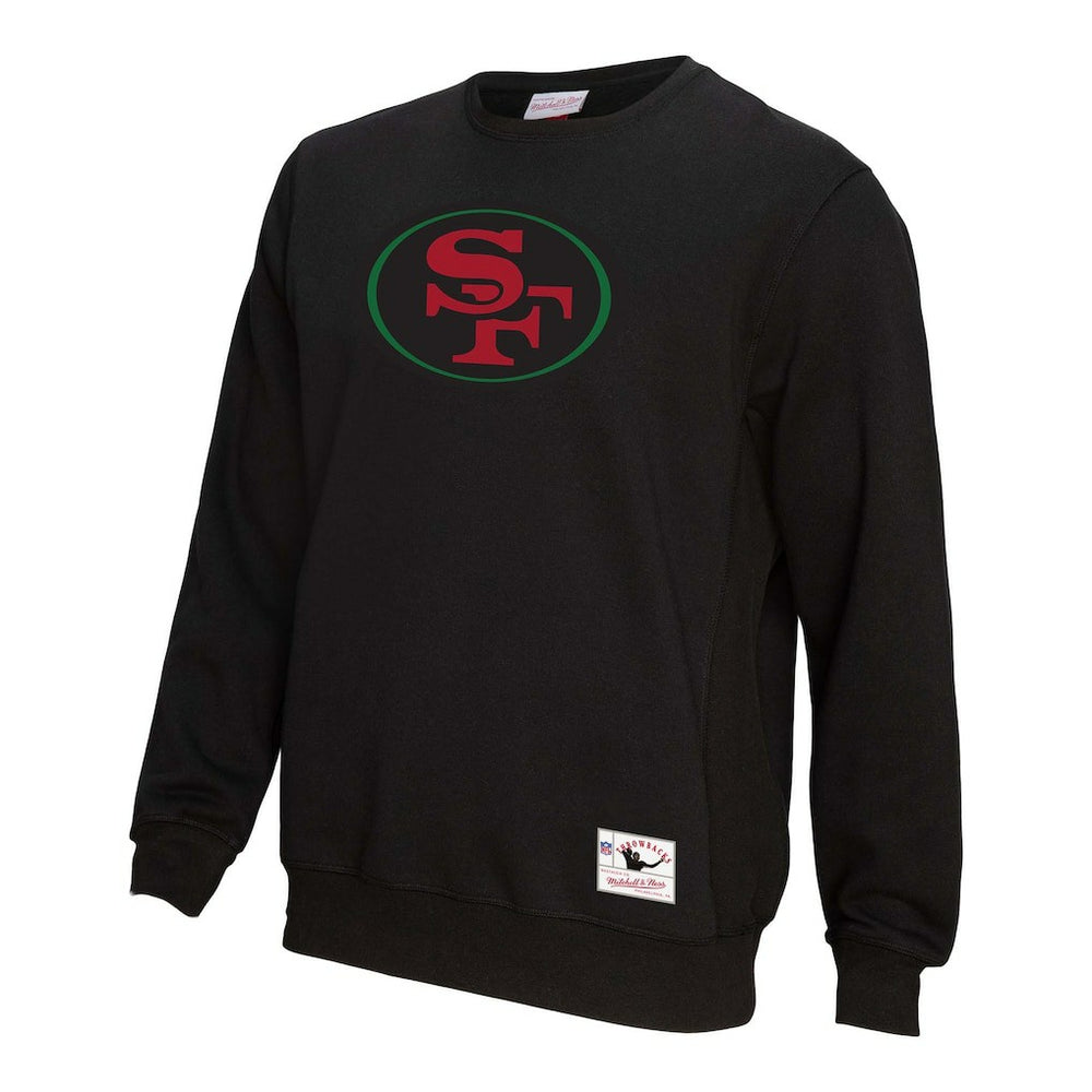 San Francisco 49ers Unisex Black Excellence Collection Icon Pullover Sweatshirt Black | Mitchell & Ness