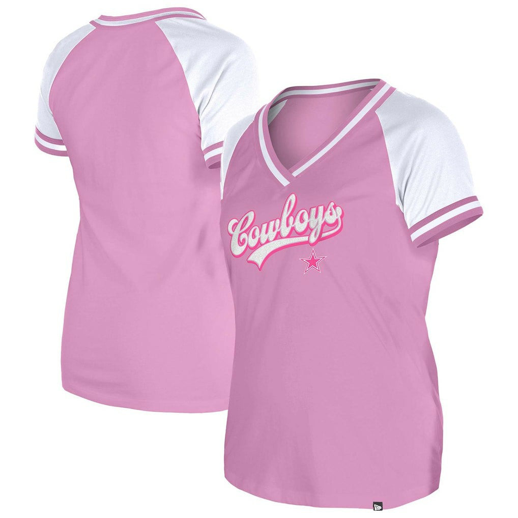 Dallas Cowboys New Era Women's Mommy & Me V-Neck T-Shirt Pink | NFL