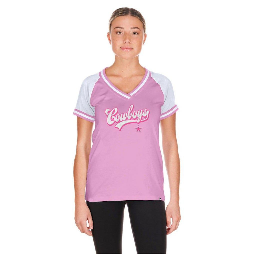 Dallas Cowboys New Era Women's Mommy & Me V-Neck T-Shirt Pink | NFL
