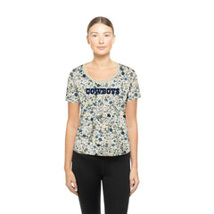 Dallas Cowboys New Era Women's Glam Game Floral Scoop Neck T-Shirt Cream | NFL
