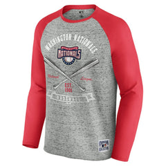 Washington Nationals Darius Rucker Collection by Fanatics Raw Edge Raglan Long Sleeve Baseball T-Shirt - MLB