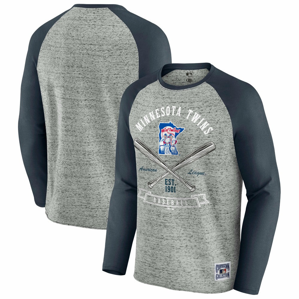 Minnesota Twins Darius Rucker Collection by Fanatics Raw Edge Raglan Long Sleeve Baseball T-Shirt - MLB