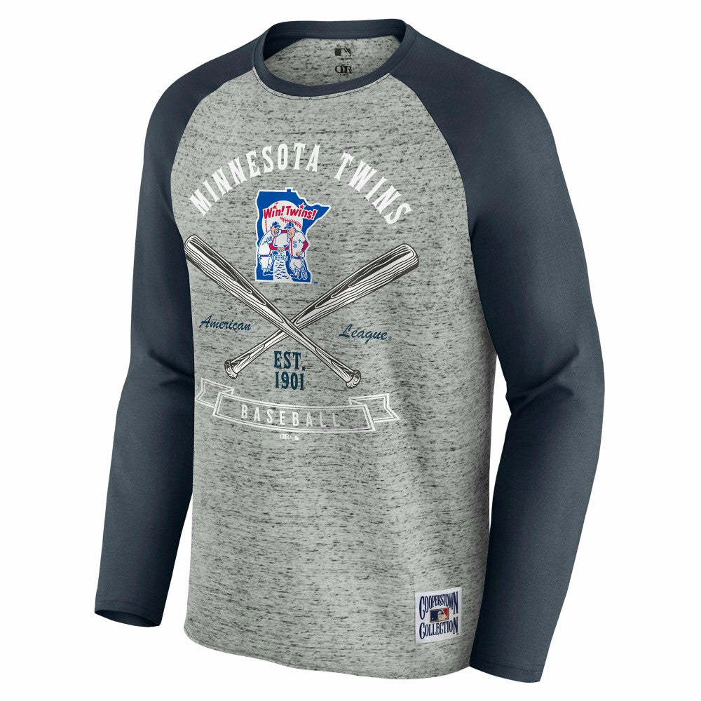 Minnesota Twins Darius Rucker Collection by Fanatics Raw Edge Raglan Long Sleeve Baseball T-Shirt - MLB