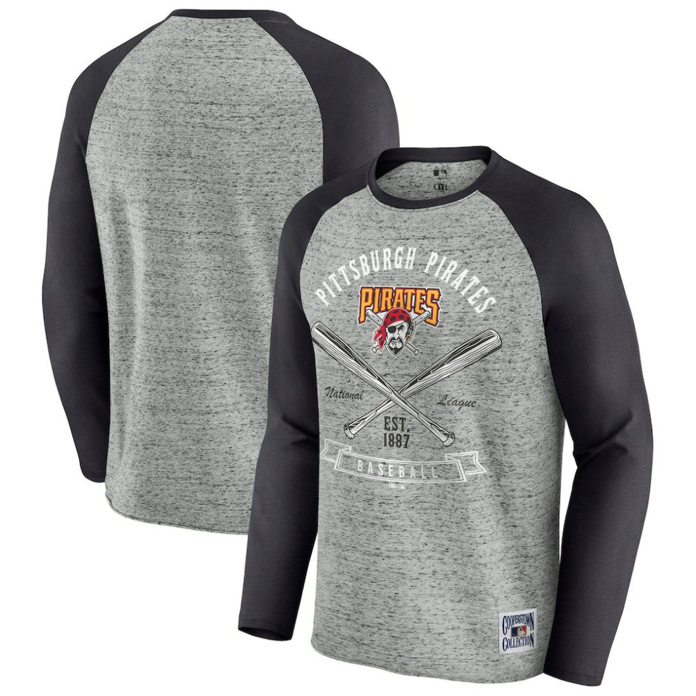 Pittsburgh Pirates Darius Rucker Collection by Fanatics Raw Edge Raglan Long Sleeve Baseball T-Shirt - MLB