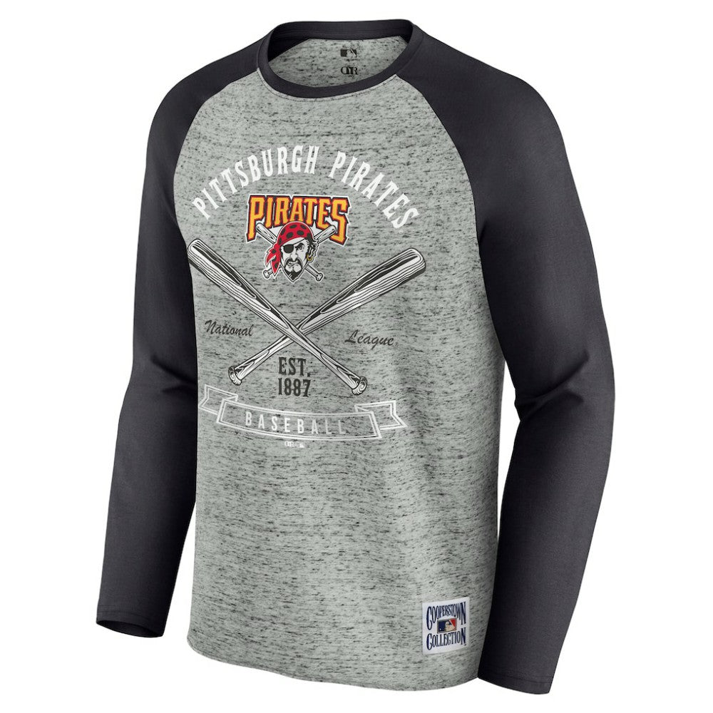 Pittsburgh Pirates Darius Rucker Collection by Fanatics Raw Edge Raglan Long Sleeve Baseball T-Shirt - MLB