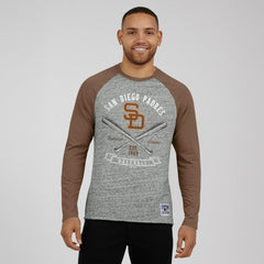 San Diego Padres Darius Rucker Collection by Fanatics Raw Edge Raglan Long Sleeve Baseball T-Shirt - MLB