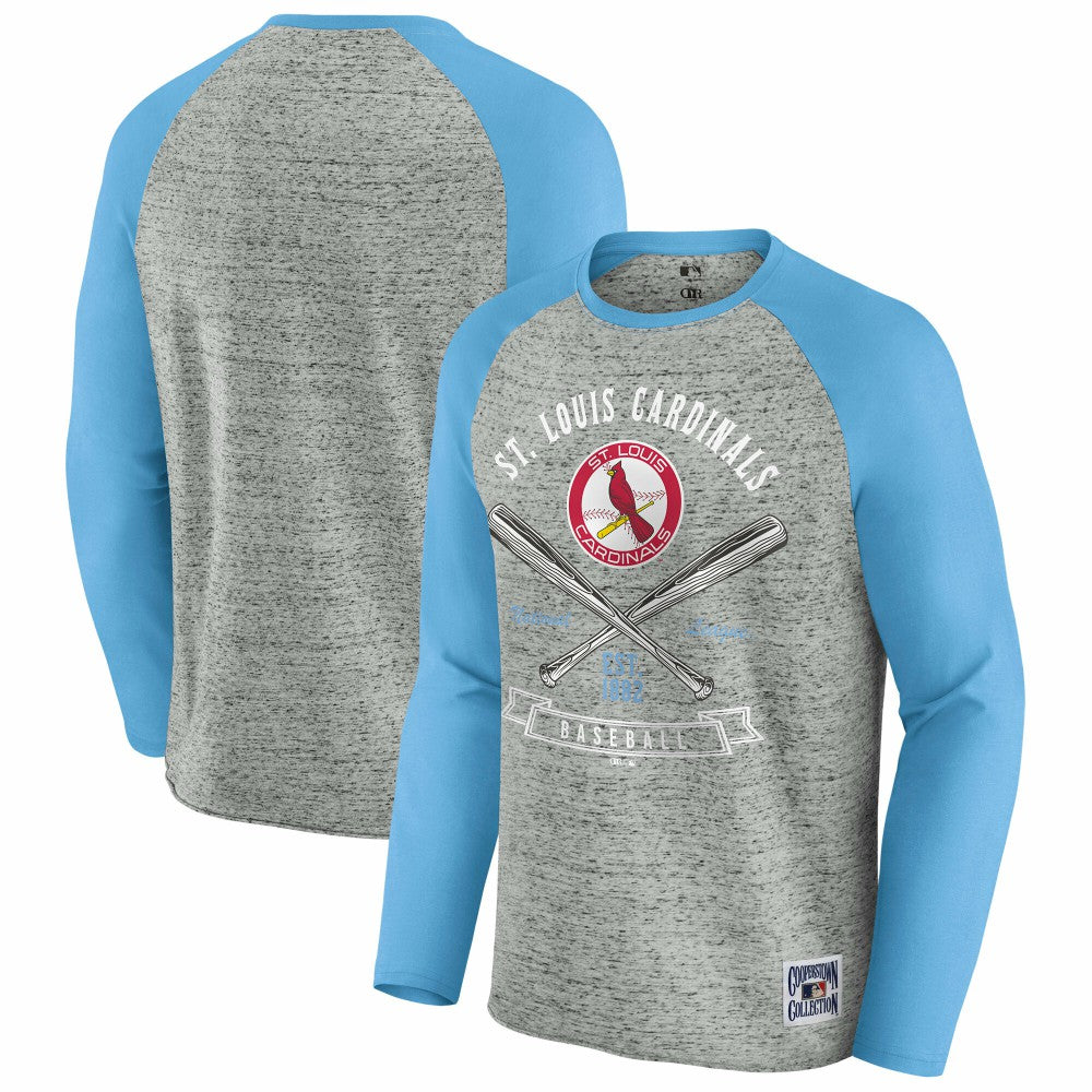 St. Louis Cardinals Darius Rucker Collection by Fanatics Raw Edge Raglan Long Sleeve Baseball T-Shirt - MLB
