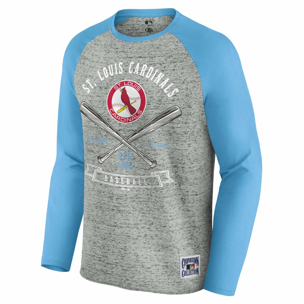 St. Louis Cardinals Darius Rucker Collection by Fanatics Raw Edge Raglan Long Sleeve Baseball T-Shirt - MLB