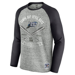 Tampa Bay Rays Darius Rucker Collection by Fanatics Raw Edge Raglan Long Sleeve Baseball T-Shirt - MLB