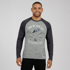 Tampa Bay Rays Darius Rucker Collection by Fanatics Raw Edge Raglan Long Sleeve Baseball T-Shirt - MLB