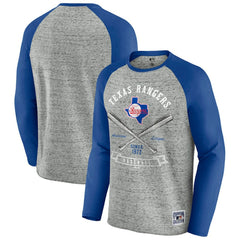 Texas Rangers Darius Rucker Collection by Fanatics Raw Edge Raglan Long Sleeve Baseball T-Shirt - MLB