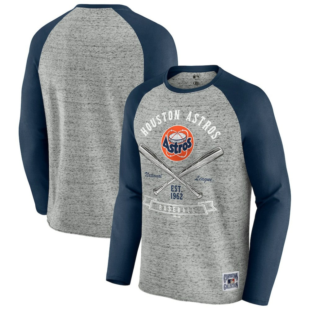 Houston Astros Darius Rucker Collection by Fanatics Raw Edge Raglan Long Sleeve Baseball T-Shirt - MLB