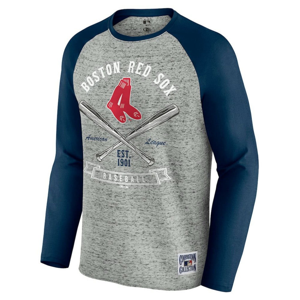 Boston Red Sox Darius Rucker Collection by Fanatics Raw Edge Raglan Long Sleeve Baseball T-Shirt - MLB