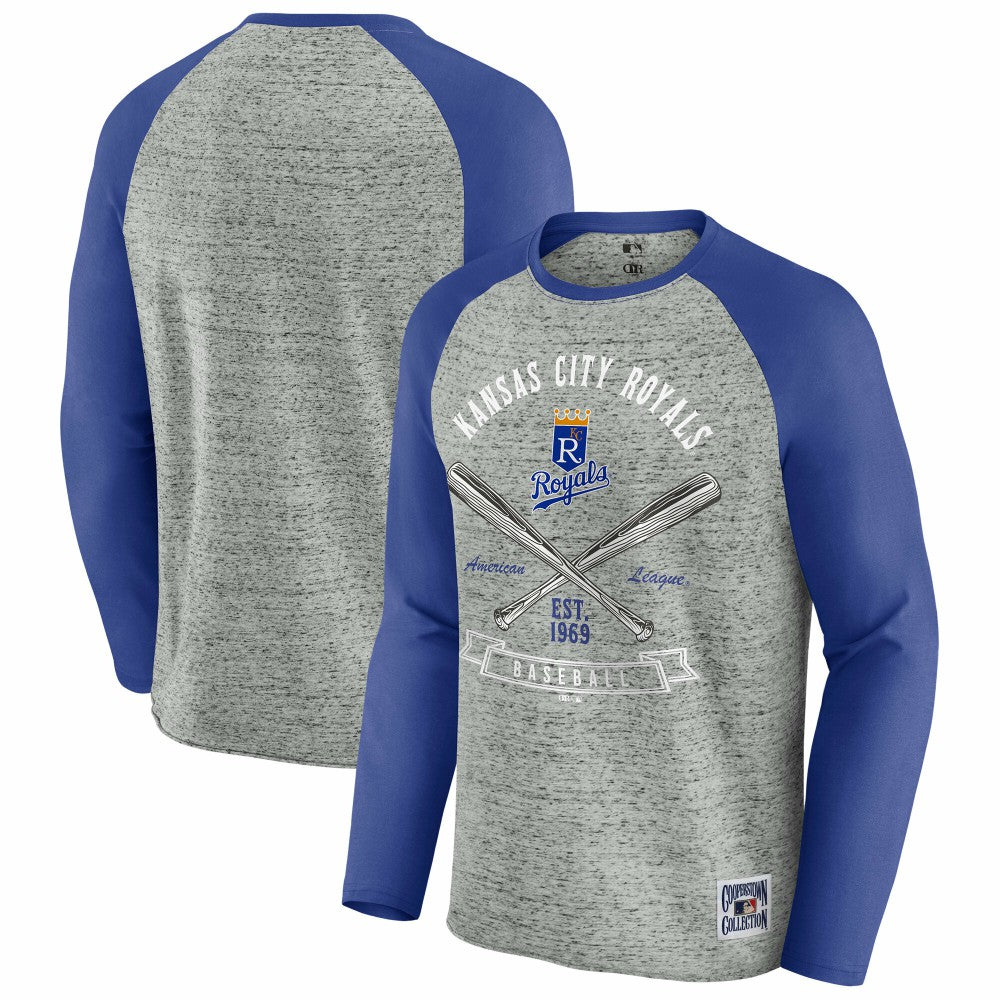 Kansas City Royals Darius Rucker Collection by Fanatics Raw Edge Raglan Long Sleeve Baseball T-Shirt - MLB