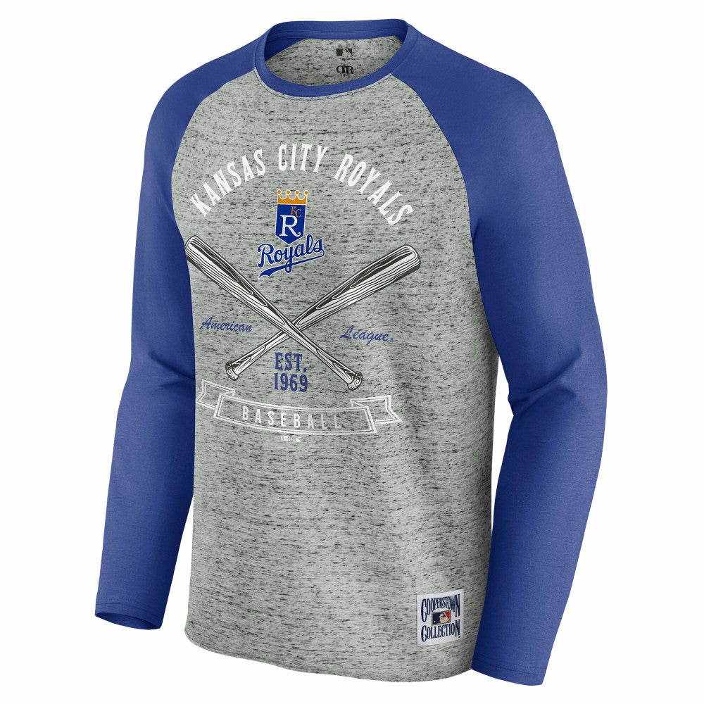 Kansas City Royals Darius Rucker Collection by Fanatics Raw Edge Raglan Long Sleeve Baseball T-Shirt - MLB