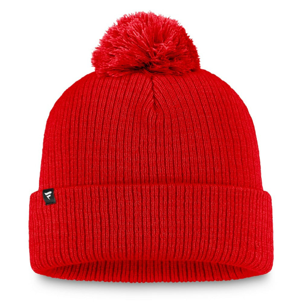 Calgary Flames Fanatics Women's Cuffed Knit Hat with Pom - Red - NHL