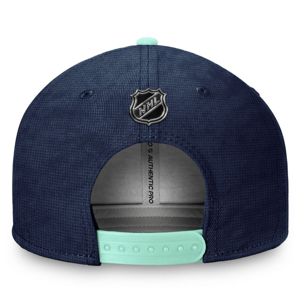 Seattle Kraken Fanatics Authentic Pro Rink Snapback Hat - Deep Sea Blue/Light Blue - NHL