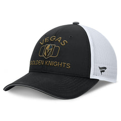 Vegas Golden Knights Fanatics Authentic Pro Rink Adjustable Trucker Hat - Black/White - NHL