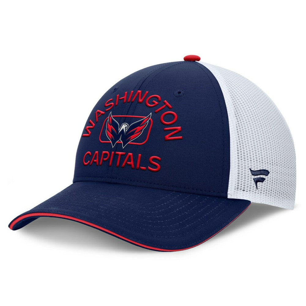 Washington Capitals Fanatics Authentic Pro Rink Adjustable Trucker Hat - Navy/White - NHL
