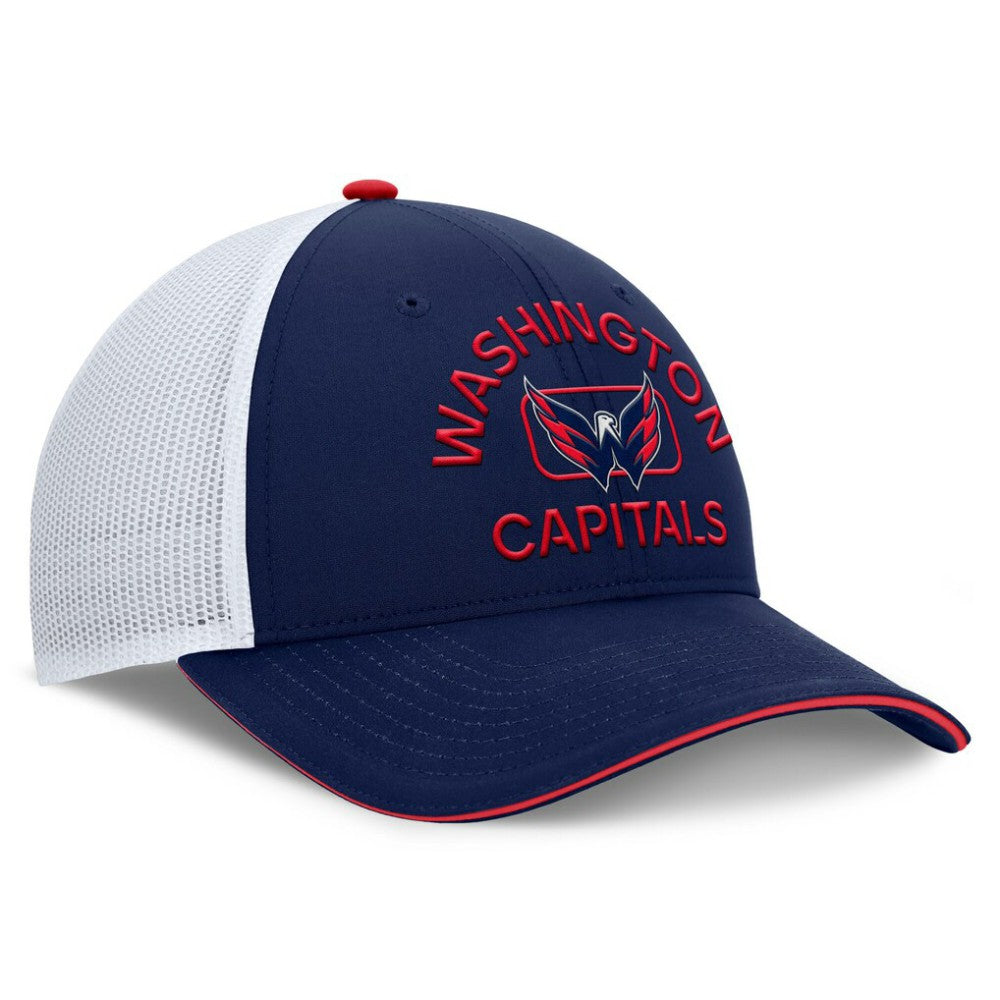 Washington Capitals Fanatics Authentic Pro Rink Adjustable Trucker Hat - Navy/White - NHL