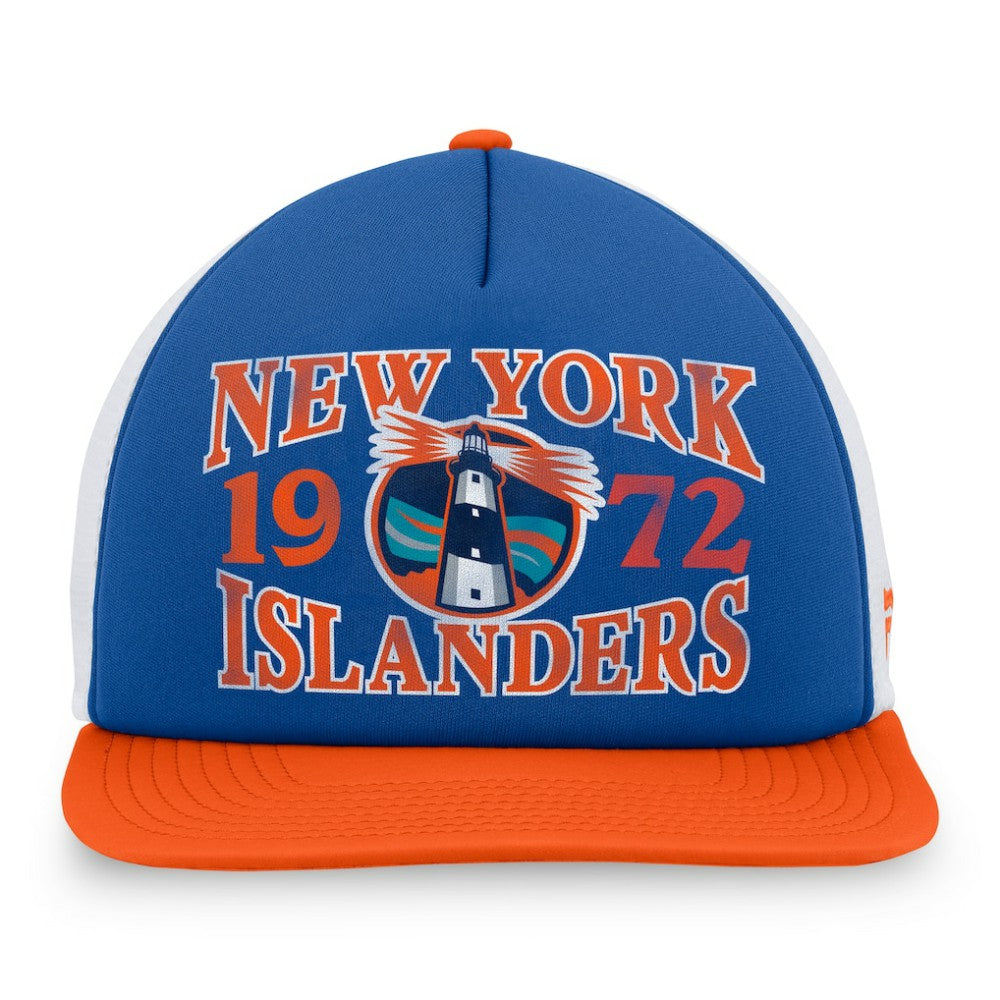 New York Islanders Fanatics Heritage Foam Front Adjustable Trucker Hat - Royal - NHL