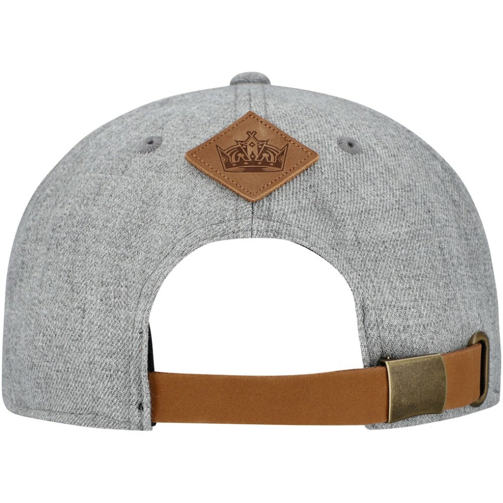 Los Angeles Kings Fanatics Elements A-Frame Leather Strapback Hat - Heather Gray - NHL