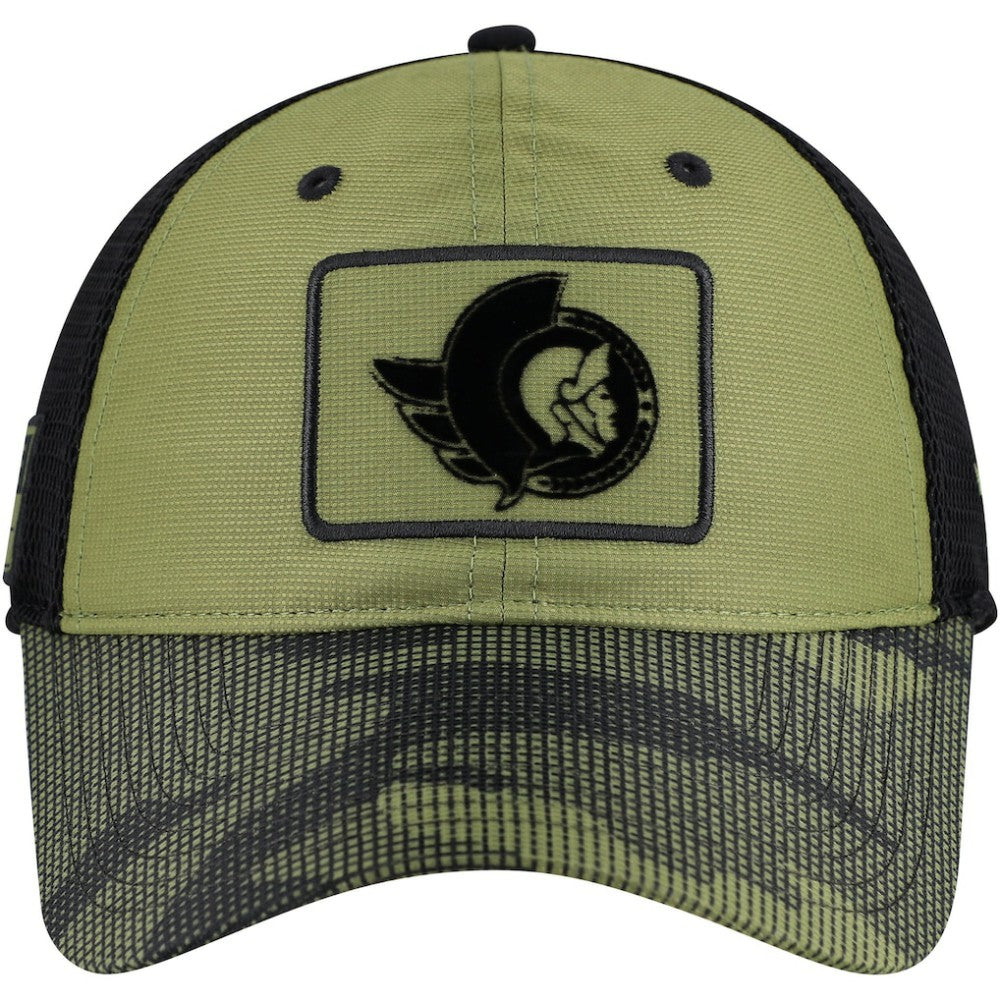 Ottawa Senators Fanatics Military Appreciation Trucker Adjustable Hat - Olive - NHL