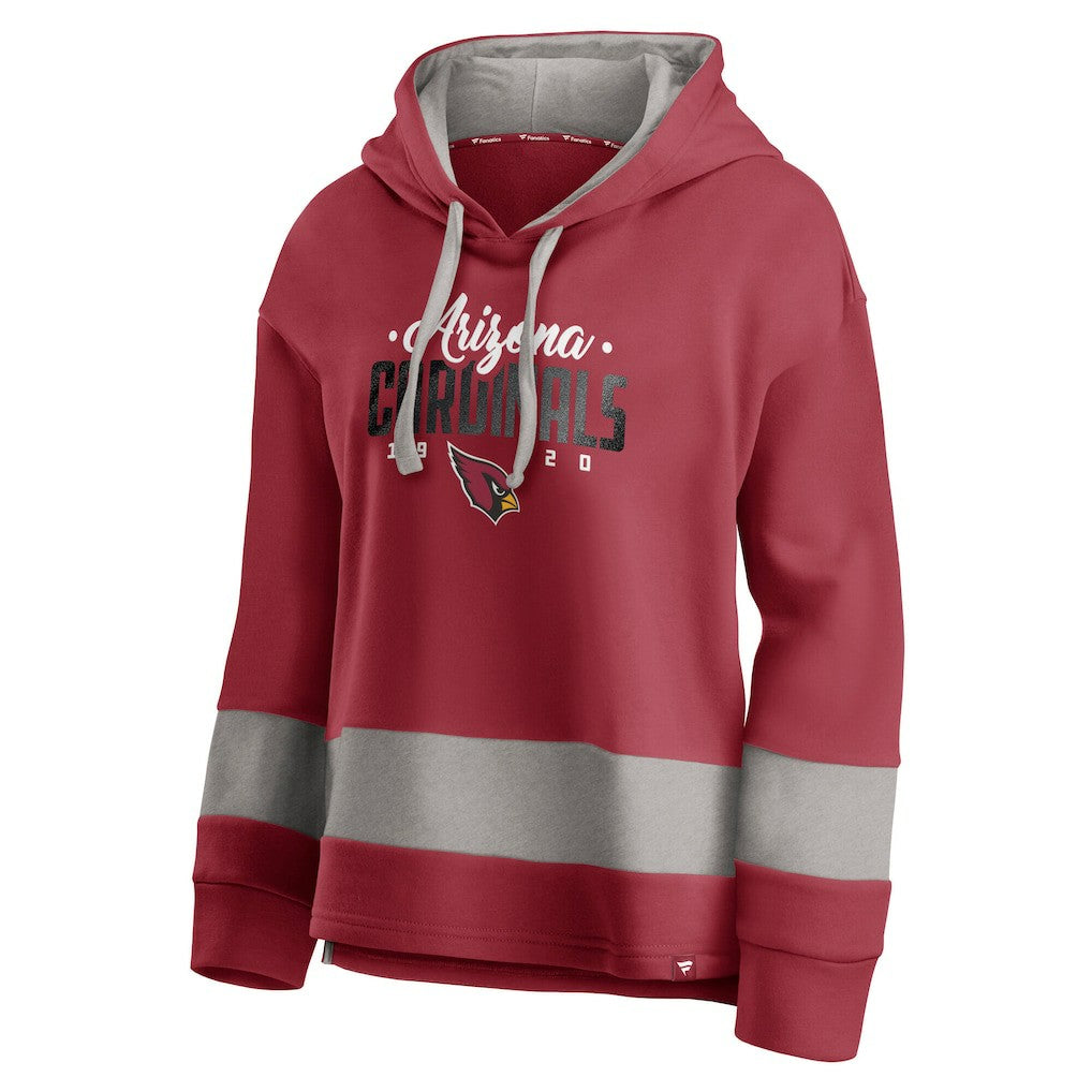 Arizona Cardinals Women's Huddle Up Fundamental Fleece Color Block Pullover Hoodie Cardinal/Gray | Fanatics