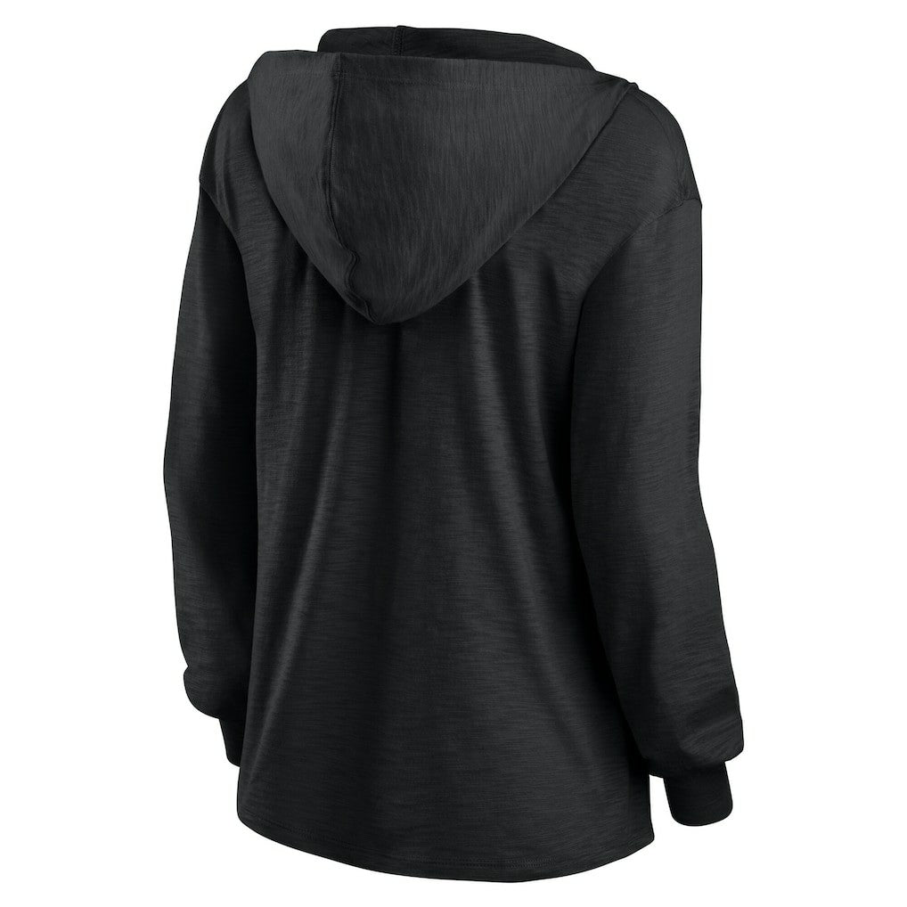 Pittsburgh Steelers Women's Blackout Slub Hoodie V-Neck Long Sleeve T-Shirt | Fanatics