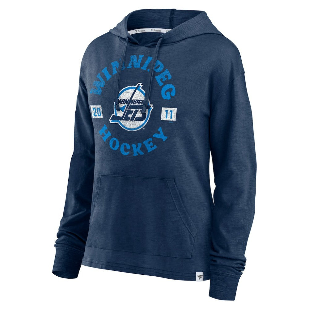 Winnipeg Jets Fanatics Women's Faded Pullover Hoodie - Heather Navy - NHL