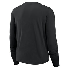 Las Vegas Raiders Women's Large Logo Cropped Long Sleeve Fashion T-Shirt Black | Nike for Sale