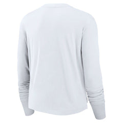 Los Angeles Rams Women's Layered Logo Cropped Long Sleeve Fashion T-Shirt White | Nike for Sale