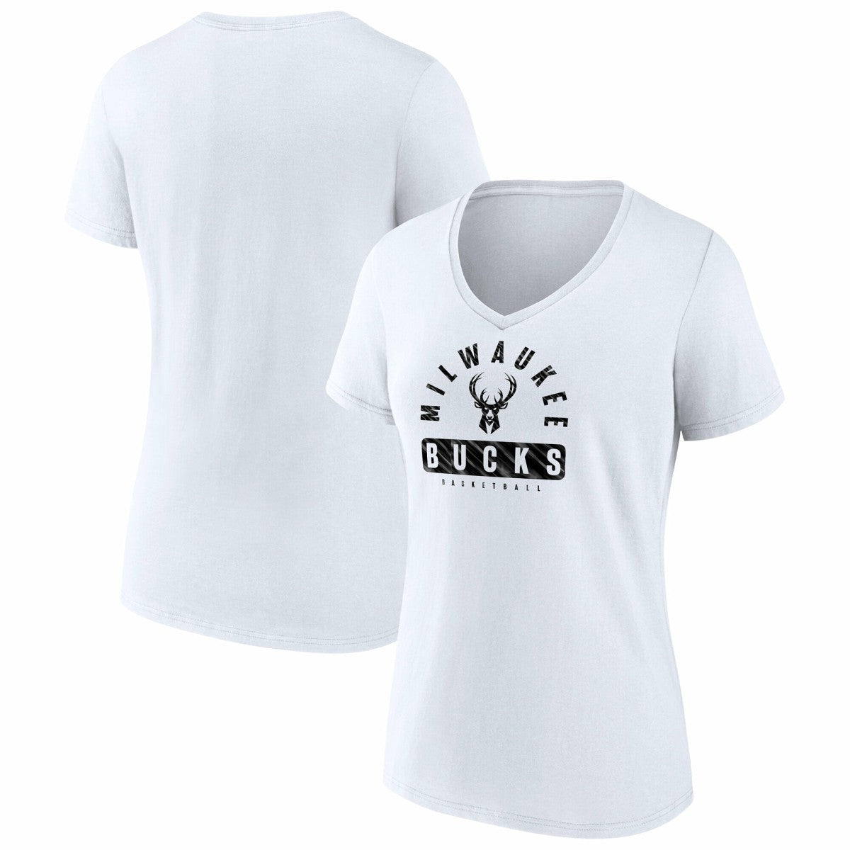 Milwaukee Bucks Women's Bench Warmer V-Neck T-Shirt White - NBA