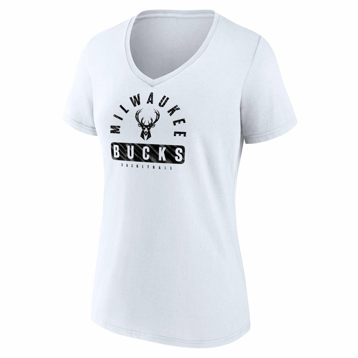 Milwaukee Bucks Women's Bench Warmer V-Neck T-Shirt White - NBA