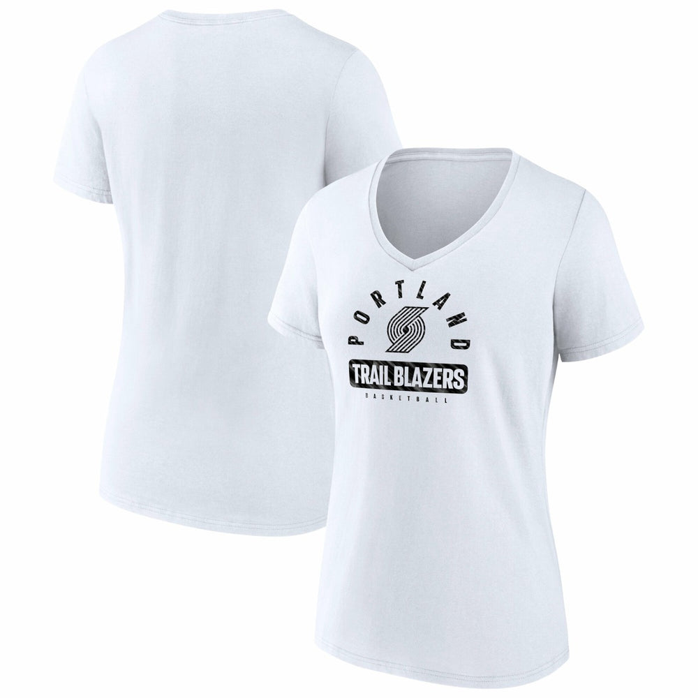 Portland Trail Blazers Women's Bench Warmer V-Neck T-Shirt White - NBA