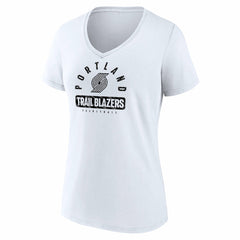 Portland Trail Blazers Women's Bench Warmer V-Neck T-Shirt White - NBA