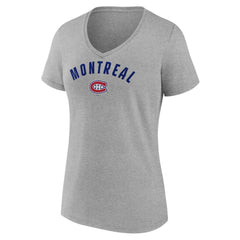 Montreal Canadiens Fanatics Women's V-Neck T-Shirt - Gray - NHL