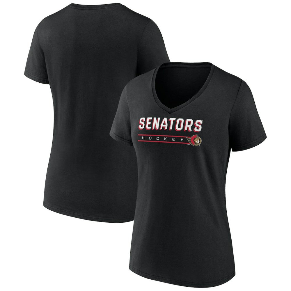 Ottawa Senators Fanatics Women's V-Neck T-Shirt - Black - NHL