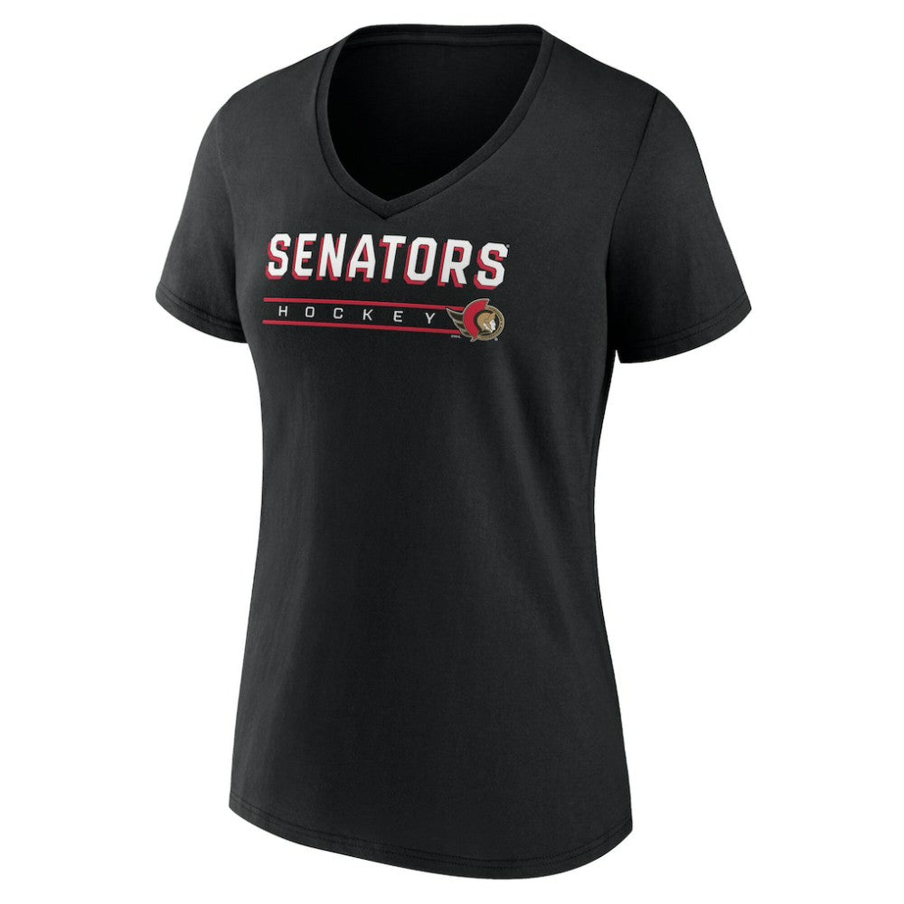 Ottawa Senators Fanatics Women's V-Neck T-Shirt - Black - NHL