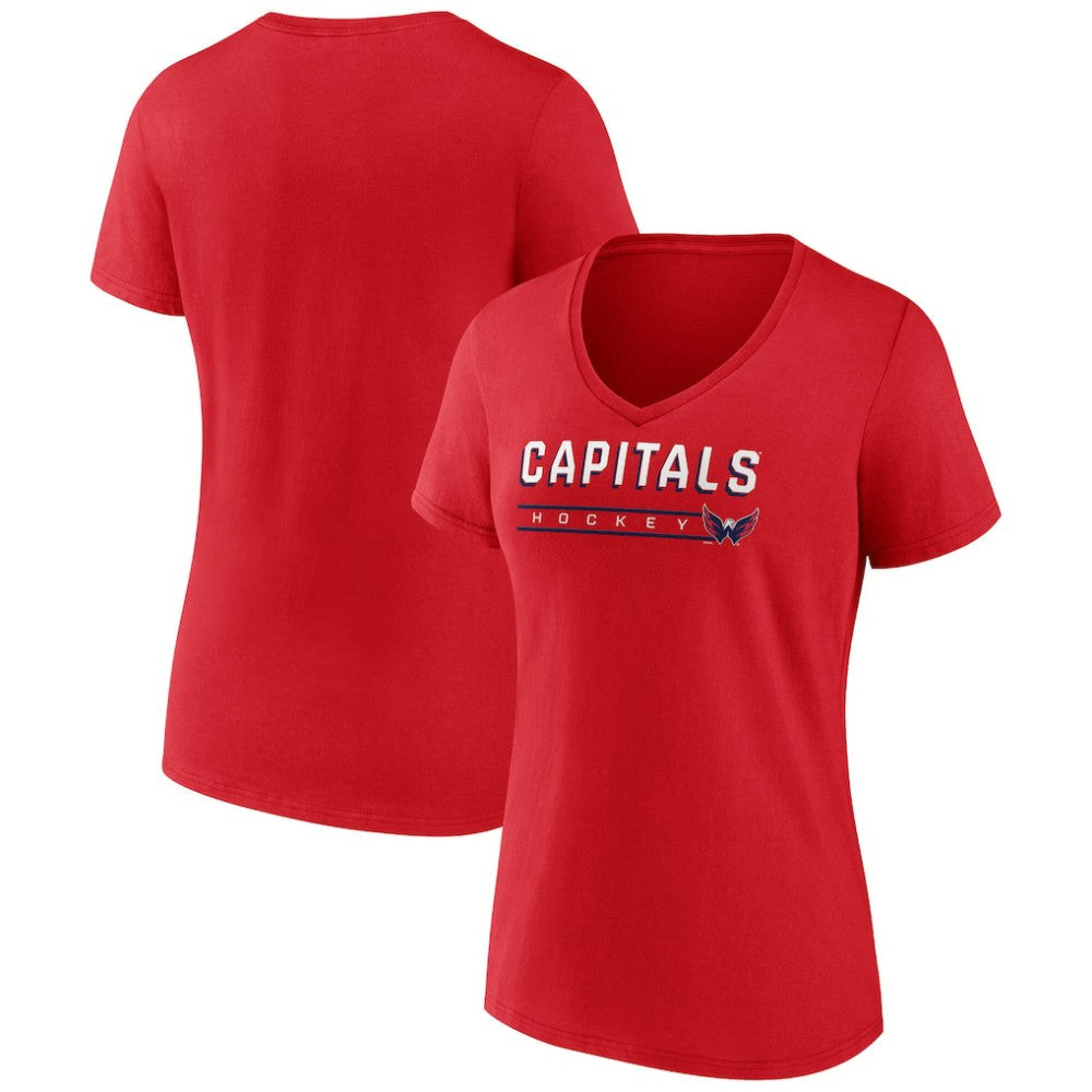 Washington Capitals Fanatics Women's V-Neck T-Shirt - Red - NHL