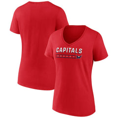 Washington Capitals Fanatics Women's V-Neck T-Shirt - Red - NHL